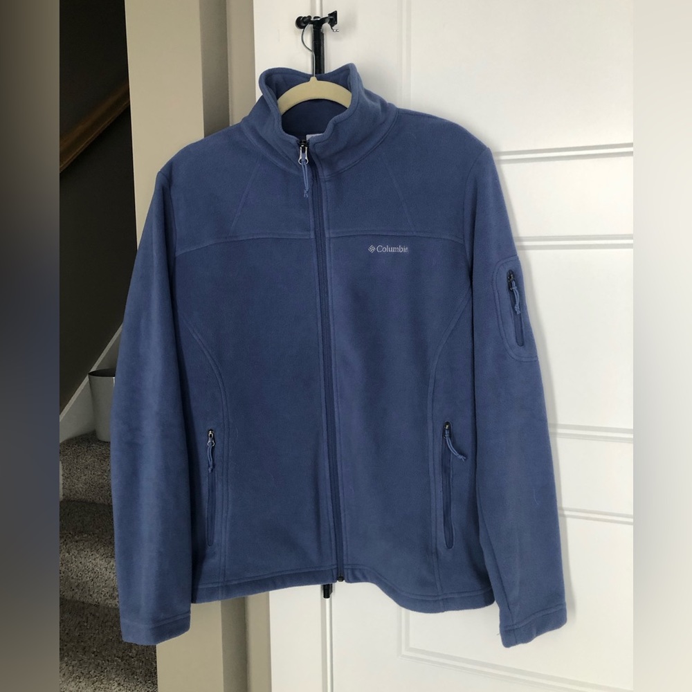 Women’s Columbia Full Zip Fleece Jacket, Blue, Size L, Excellent Condition!